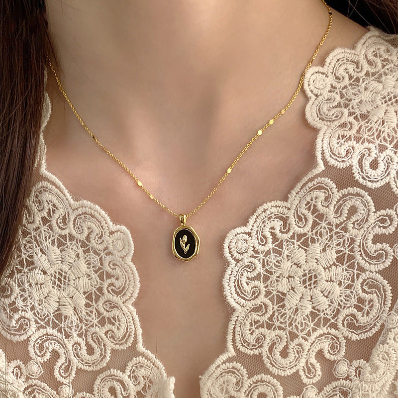 Women's Temperament Fashion Oval Oil Drip Flower – Jewelry Gift Ideas — 1