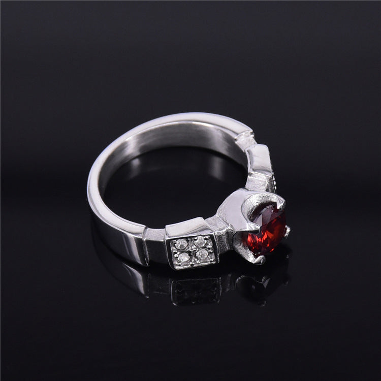 Ruby Titanium Steel Four-claw Diamond Ring – Holiday Gift Ideas — 1