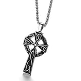 62MM Titanium Steel Celtic Cross Pendant Necklace – Jewelry Gift Ideas — 14