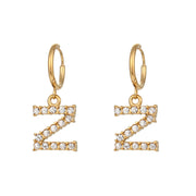 18K Gold Plated Micro Set Zircon Letter Earrings – Gifts for Her — 7