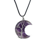 Moon Lucky Tree Natural Stone Pendant Necklace – Jewelry Gift Ideas — 5