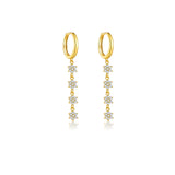Fashion Sterling Silver Earrings Diamond Flower – Stylish Gifts — 4