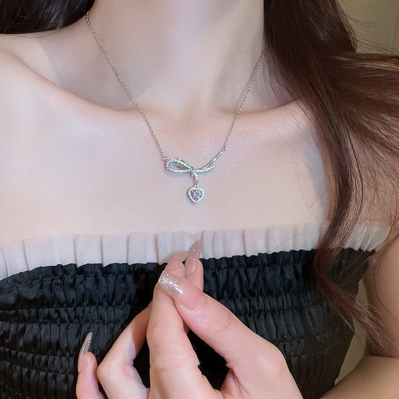 Love Zircon Bowknot Water Necklace – Jewelry Gift Ideas — 1