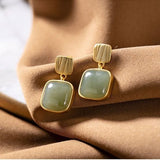 925 Silver Needle Square Earnails Female Geometric – Gifts for Her — 2