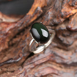 Natural Obsidian Live Mouth Pair Ring Silver Jewelry – Stylish Gifts — 4