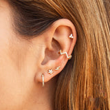 Triangle Diamond Flower Lightning Distorted Ear Clip Stud – Gift Ideas — 1