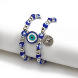 Blue Eye Beads Lucky Hand Of Fatima Bracelet – Jewelry Gift Ideas — 1
