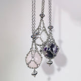Natural Amethyst White Crystal Ball Pendant Love – Jewelry Gift Ideas — 3