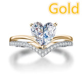 Simple Heart-Shaped Zircon Diamond Engagement Ring – Gifts for Couples — 5