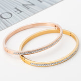 Single Row Stainless Steel Bracelet With Diamond – Jewelry Gift Ideas — 2