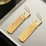 Trendy Gold Tassel Stud Earrings – Gift Ideas — 3