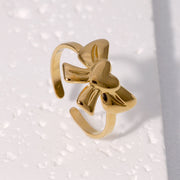 Sweet Heart-shaped Bow Stainless Steel Ring – Holiday Gift Ideas — 4