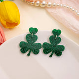 Elegant Acrylic Green Clover Earrings – Meaningful Gifts — 10