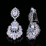 Stylish Water Drop White Gold Zircon Earrings – Useful Gifts — 1