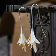 Ancient Silver Leaf Flower Earrings – Stylish Gifts — 8