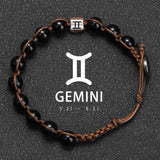 Natural Stone 12 Zodiac Obsidian Hand-woven Bracelet – Stylish Gifts — 3