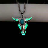 Men's Turquoise Gemstone Bull Head Luminous – Jewelry Gift Ideas — 11