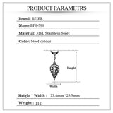 Viking Rune Leaf Titanium Steel Pendant – Jewelry Gift Ideas — 2