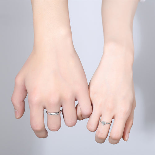 Couple Rings A Pair Of Sterling Silver Male And Female – Gifts for Her — 1