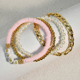 Retro Ethnic Style Gold Bracelet Letter Polymer Clay – Stylish Gifts — 13