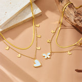 Heart Butterfly Blade Double Layer Multiple – Jewelry Gift Ideas — 4
