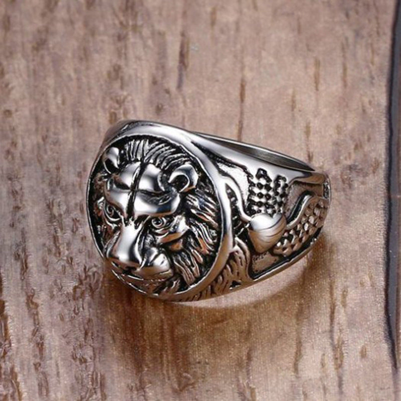 Domineering Lion's Head Ring Style Steel Titanium – Stylish Gifts — 1