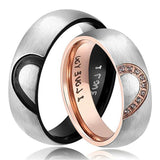 Titanium Half Heart Stainless Steel Frosted Ring – Meaningful Gifts — 5