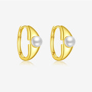 S925 Sterling Silver Pearl Small Ear Ring Women's – Gifts for Her — 1