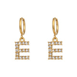 18K Gold Plated Micro Set Zircon Letter Earrings – Gifts for Her — 18