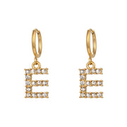 18K Gold Plated Micro Set Zircon Letter Earrings – Gifts for Her — 18
