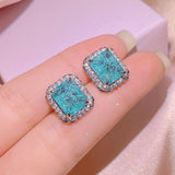 Simulation Paraiba Rings Ear Studs Necklace Suit – Jewelry Gift Ideas — 2