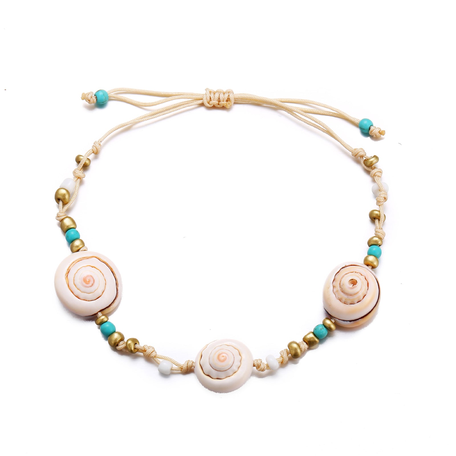 Creative Simple Retro Shell Woven Rice Bead Anklet – Meaningful Gifts — 1