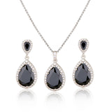 Bright Big Zircon Water Drops Necklace Eardrops – Gifts for Couples — 15