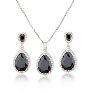 Bright Big Zircon Water Drops Necklace Eardrops – Gifts for Couples — 14