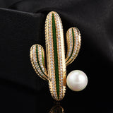 Cactus Pearl Brooch High-end All-match Diamond – Jewelry Gift Ideas — 1