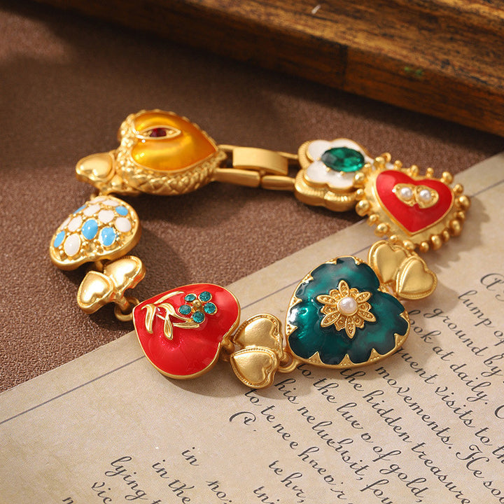 Retro Colorful Artistic Love Carved Embossed – Jewelry Gift Ideas — 1