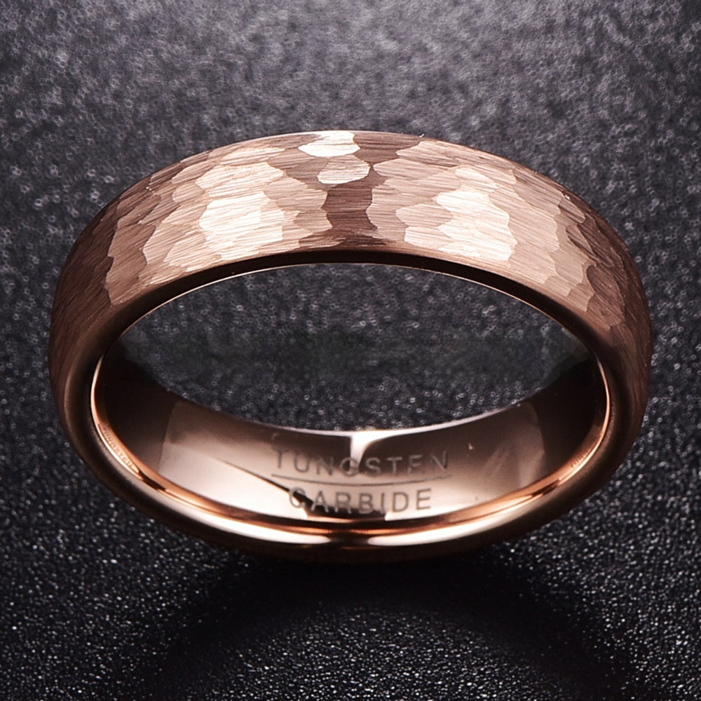Wide Rose Gold Carved Men Ring – Gifts for Him — 1