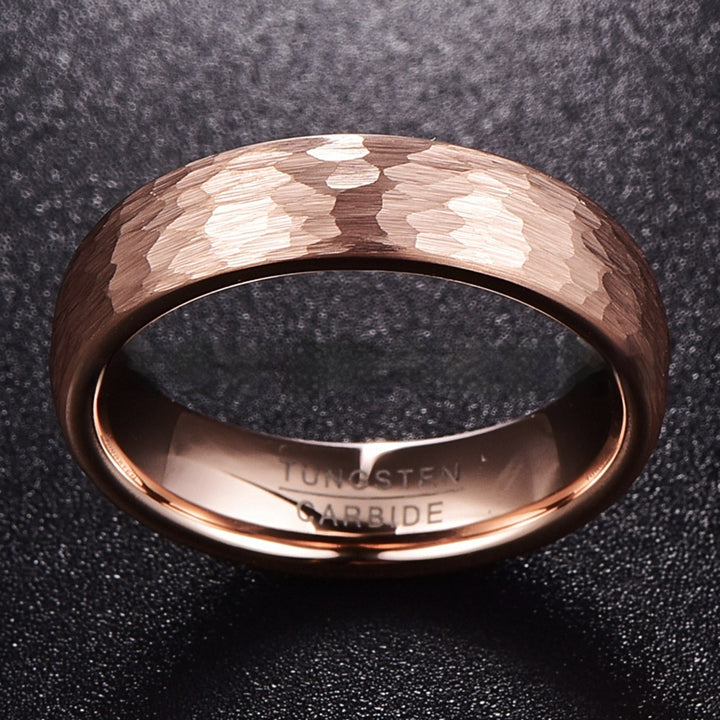 Wide Rose Gold Carved Men Ring – Gifts for Him — 1