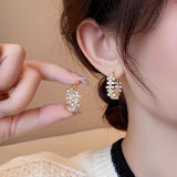 Multi-row Pearl Zircon Earrings – Meaningful Gifts — 2