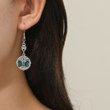 Blue Crystal Celtic Tree Of Life Dangle Earrings – Gifts for Her — 2