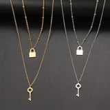 18K Gold Stainless Steel Double-layer Key Lock – Jewelry Gift Ideas — 2