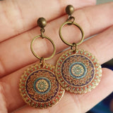 Bohe Tribe Gold Datura Flowers Pendant Earrings – Jewelry Gift Ideas — 3