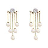 Small Design Sense Vintage Pearl Tassel Earrings – Useful Gifts — 4