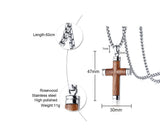 Titanium Steel Pear Flower Wood Cross Pendant – Jewelry Gift Ideas — 4