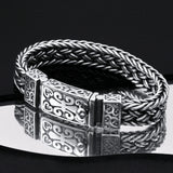 S925 Silver Wide Version Braided Bracelet Men's – Jewelry Gift Ideas — 2
