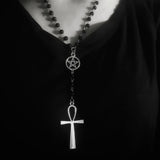 Stainless Steel Large Cross Necklace Beaded – Jewelry Gift Ideas — 5