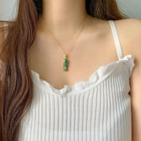 Fashion Jade Inlaid Bamboo Knot Necklace – Jewelry Gift Ideas — 1