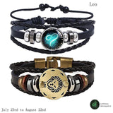 Men's Leather Personality Vintage Zodiac Bracelet – Jewelry Gift Ideas — 9