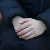 V-shaped Natural Pearl Zircon Ring Girl – Gifts for Kids — 2