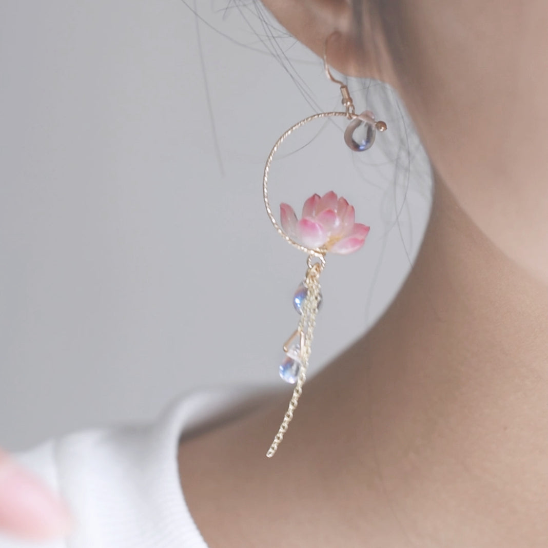 Fairy Temperament Handmade Flower Round Earrings – Meaningful Gifts — 1